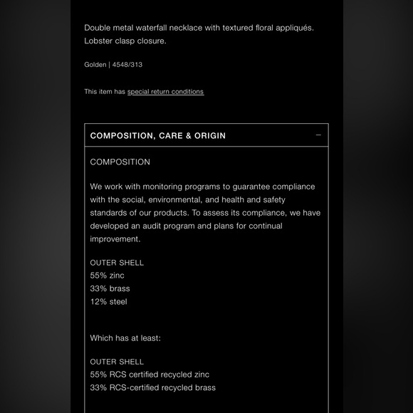 Zara cascade doble rows waterfall gold flowers necklace - Picture 5 of 5